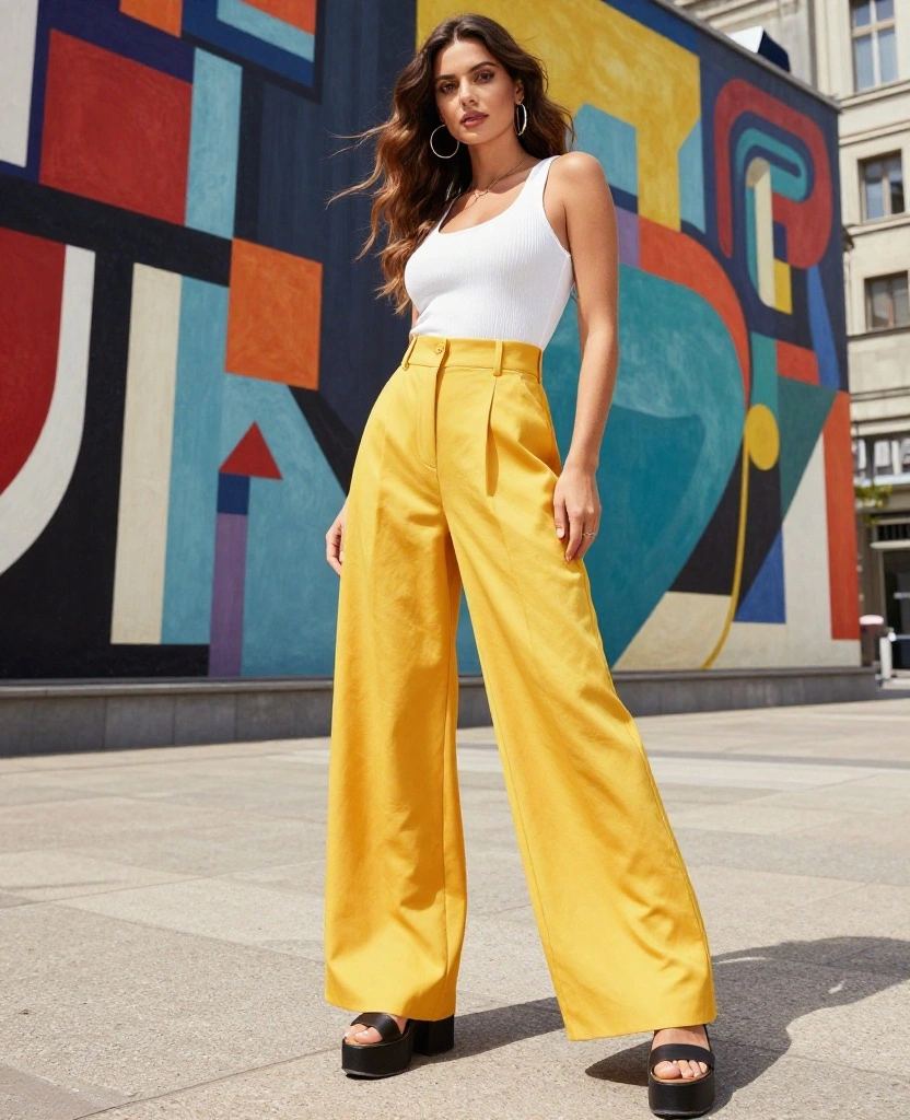 18 Trendy Berlin Summer Outfits That Will Turn Heads (Especially #12!) 27 What to wear in Berlin in June 18 Trendy Berlin Summer Outfits That Will Turn Heads (Especially #12!) - 5. Striking Wide-Leg Trousers 1