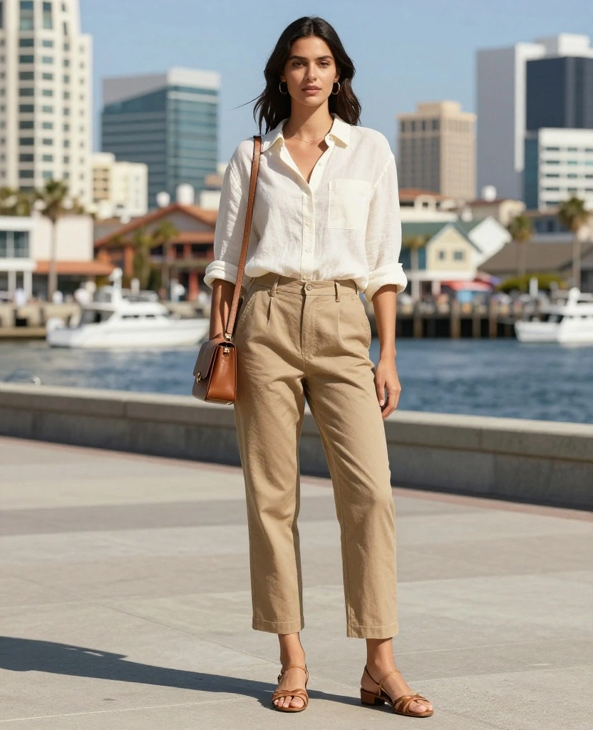 20 Travel-Friendly Outfits for a Perfect June in San Diego (Pack Like a Pro!) 22 what to wear in San Diego in June 20 Travel-Friendly Outfits for a Perfect June in San Diego (Pack Like a Pro!) - 4. Lightweight Chino Pants 1