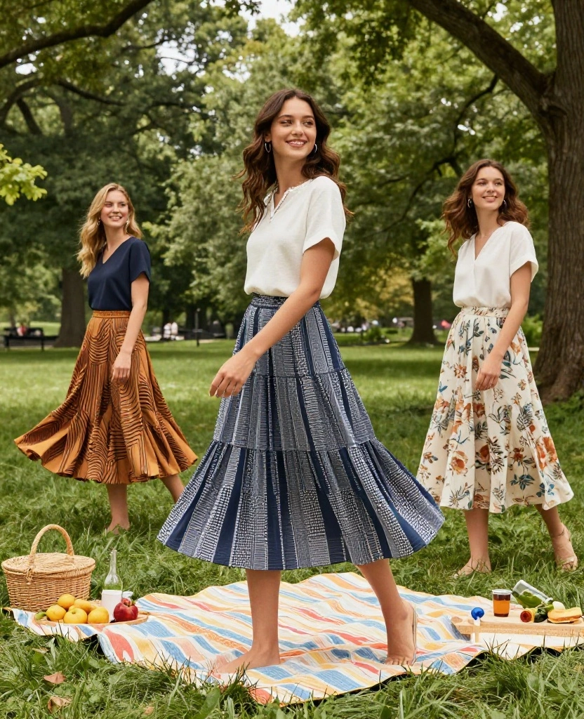 21 Must-Have Outfits for a Fun June in Chicago (You’ll Love #12!) 122 What to wear in Chicago in June 21 Must-Have Outfits for a Fun June in Chicago (You’ll Love #12!) - 16. Flowy Skirts for Picnic Dates 1