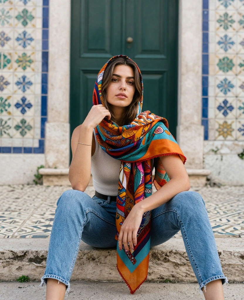 12 Essential Pieces to Wear in Lisbon This September (You Won't Believe #7!) 29 What to Wear in Lisbon in September 12 Essential Pieces to Wear in Lisbon This September (You Won't Believe #7!) - 5. Patterned Scarf 1