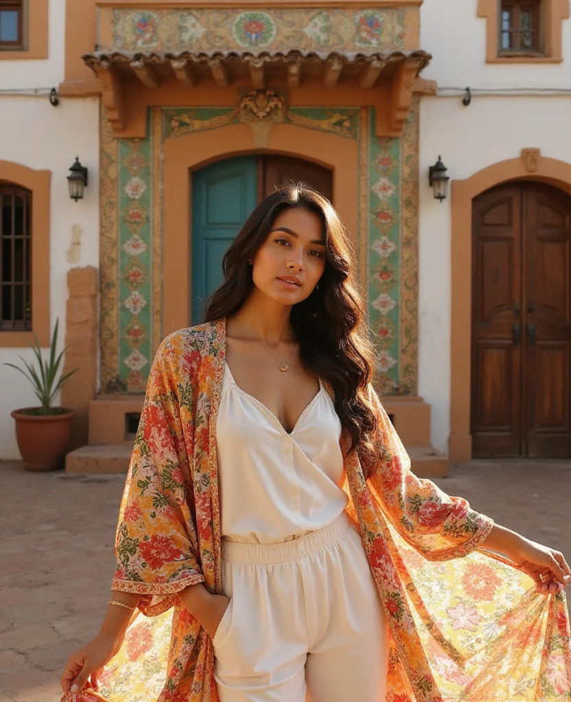 12 Stylish Summer Outfits for Mexico in August That You'll Love! 45 What to Wear in Mexico in August 12 Stylish Summer Outfits for Mexico in August That You'll Love! - 7. Lightweight Kimonos for Layering 1