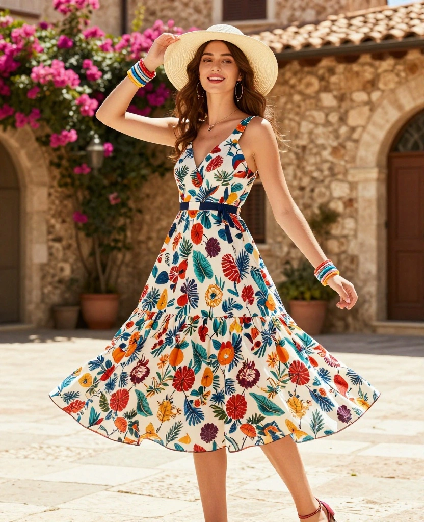 14 Italy Outfit Ideas for August That Will Keep You Cool and Stylish! 57 What to Wear in Italy in August 14 Italy Outfit Ideas for August That Will Keep You Cool and Stylish! - 9. Playful Sundress 1