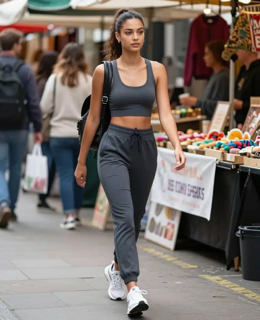 16 Casual Yet Chic Outfits for London in August (You’ll Be Surprised by #10!) 59 What to wear in London in August 16 Casual Yet Chic Outfits for London in August (You’ll Be Surprised by #10!) - 9. Sporty Chic with Joggers 1