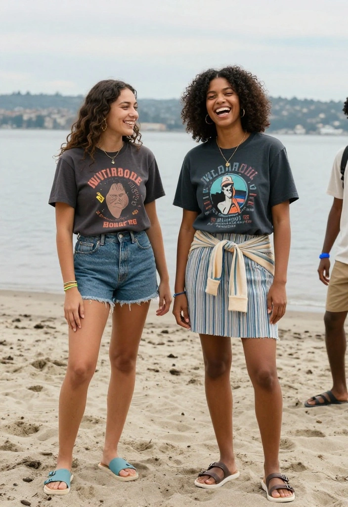16 Effortless Seattle Casual Outfits for August That Will Turn Heads! 41 What to Wear in Seattle in August 16 Effortless Seattle Casual Outfits for August That Will Turn Heads! - 9. Casual Skirts & Graphic Tees 1
