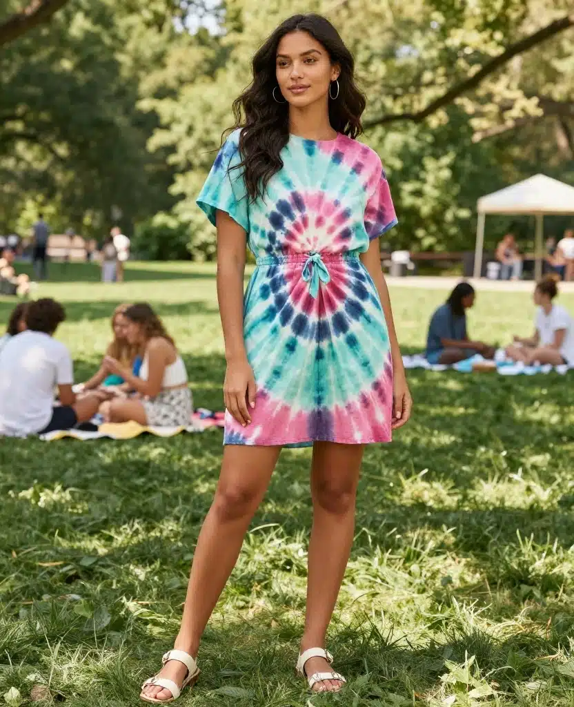 18 Chic Summer Outfits for NYC in August That Will Keep You Cool! 87 What to Wear in New York City in August 18 Chic Summer Outfits for NYC in August That Will Keep You Cool! - 13. Trendy Tie-Dye 1