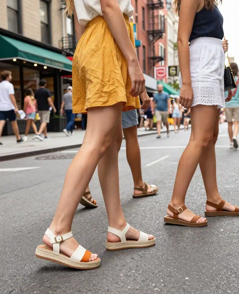 18 Chic Summer Outfits for NYC in August That Will Keep You Cool! 117 What to Wear in New York City in August 18 Chic Summer Outfits for NYC in August That Will Keep You Cool! - 17. Summer-Ready Footwear 1