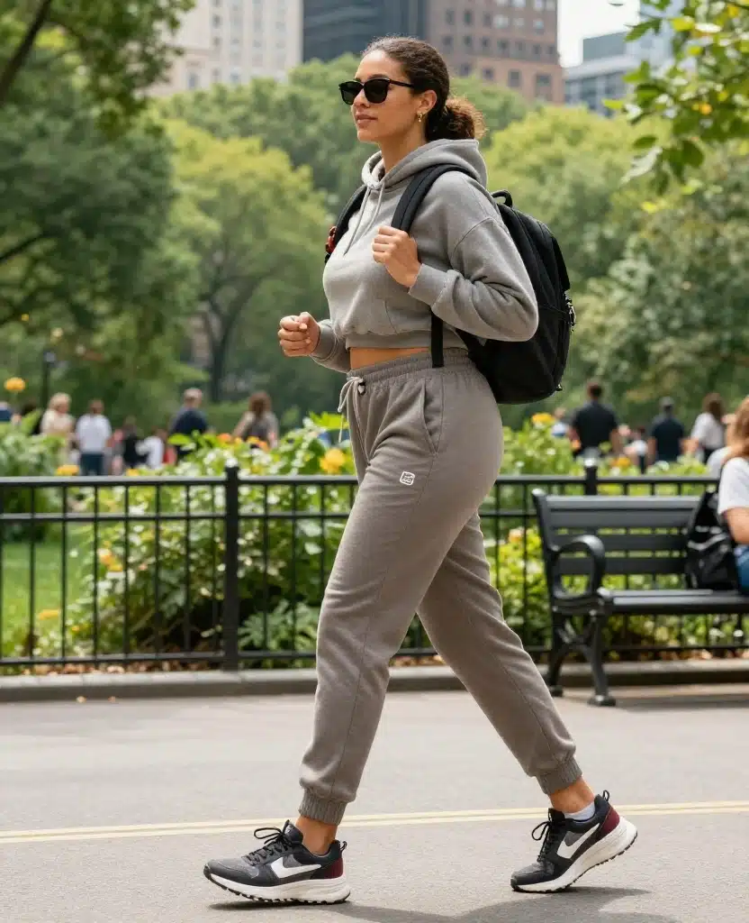 18 Chic Summer Outfits for NYC in August That Will Keep You Cool! 50 What to Wear in New York City in August 18 Chic Summer Outfits for NYC in August That Will Keep You Cool! - 8. Sporty Chic Athleisure 1
