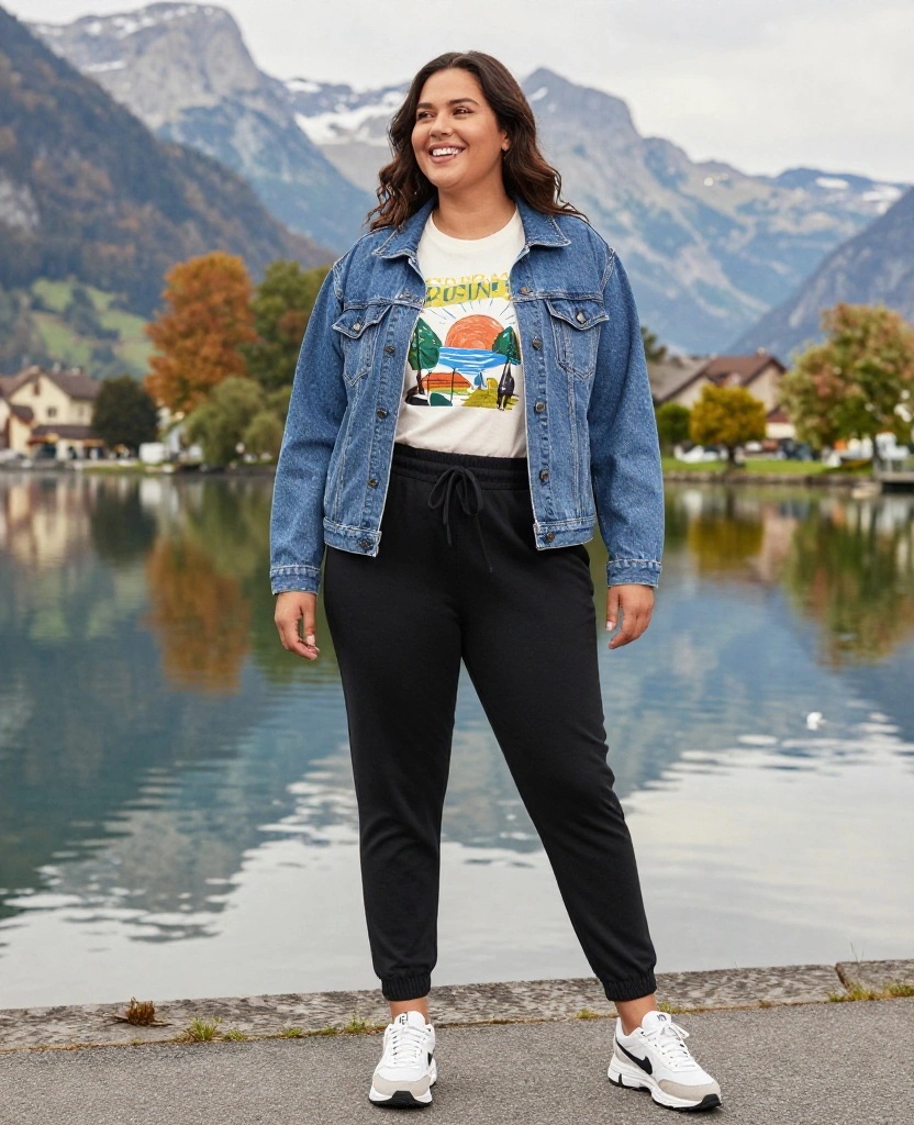 10 Stylish Outfits You Need to Pack for Switzerland in September! 8 What to Wear in Switzerland in September 10 Stylish Outfits You Need to Pack for Switzerland in September! - 2. Graphic Tee with Denim Jacket 1