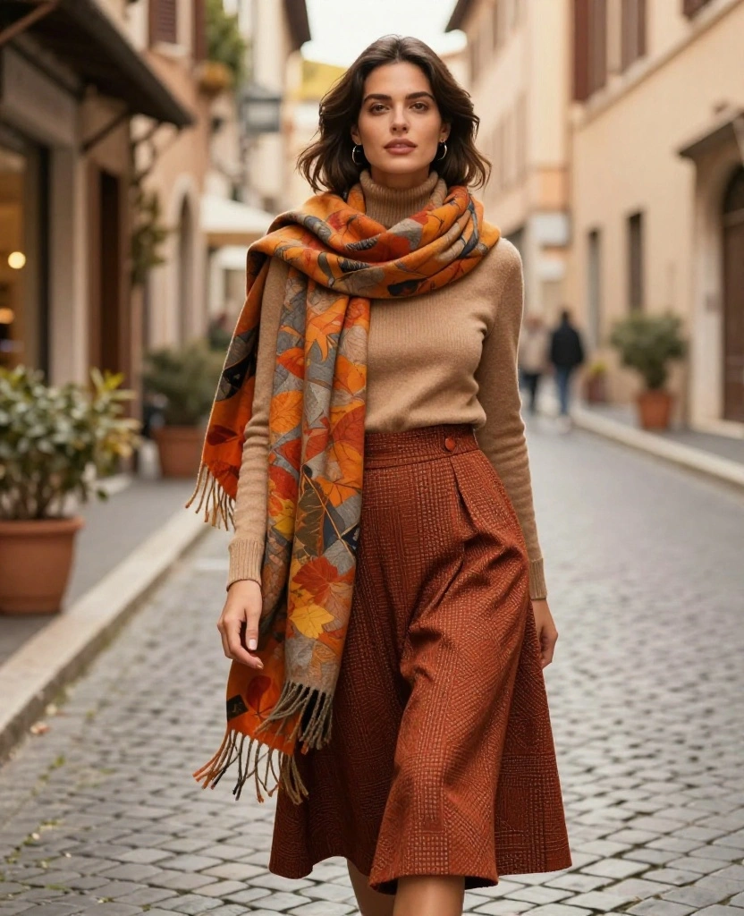 11 Chic Outfit Ideas for Your November Adventure in Rome (Be Instagram-Ready!) 36 What to Wear in Rome in November 11 Chic Outfit Ideas for Your November Adventure in Rome (Be Instagram-Ready!) - 6. Stylish Layering with Scarves 1