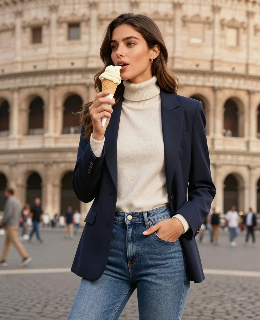 11 Chic Outfit Ideas for Your November Adventure in Rome (Be Instagram-Ready!) 43 What to Wear in Rome in November 11 Chic Outfit Ideas for Your November Adventure in Rome (Be Instagram-Ready!) - 7. Classic Denim with a Chic Twist 1