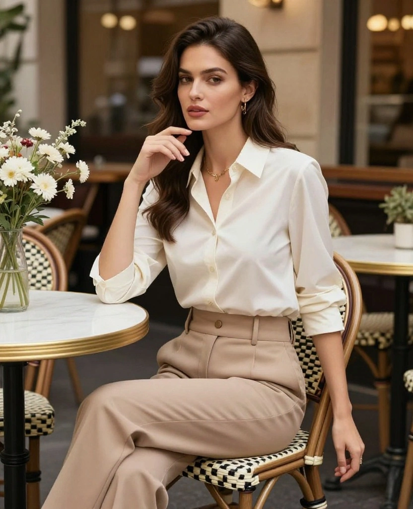 11 Chic Outfit Ideas for Your November Adventure in Rome (Be Instagram-Ready!) 57 What to Wear in Rome in November 11 Chic Outfit Ideas for Your November Adventure in Rome (Be Instagram-Ready!) - 9. Retro Vibes with High-Waisted Bottoms 1