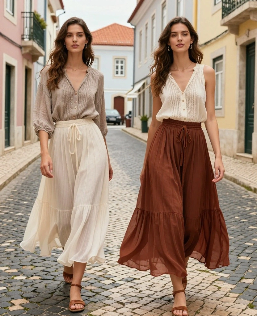 11 Fashion Tips for Stunning Autumn Outfits in Lisbon This October! 50 What to Wear in Lisbon in October 11 Fashion Tips for Stunning Autumn Outfits in Lisbon This October! - 8. Flowy Fabrics for Comfort 1