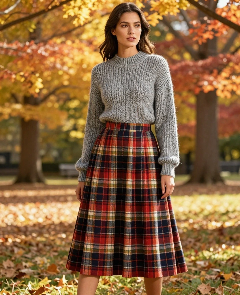 12 Chic Boston Outfit Ideas for November (Try #8 for a Bold Look!) 22 What to Wear in Boston in November 12 Chic Boston Outfit Ideas for November (Try #8 for a Bold Look!) - 4. Layered Skirt with Chunky Knit 1