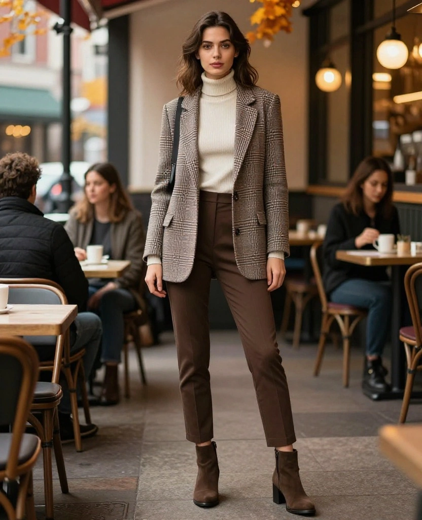 12 Chic Boston Outfit Ideas for November (Try #8 for a Bold Look!) 36 What to Wear in Boston in November 12 Chic Boston Outfit Ideas for November (Try #8 for a Bold Look!) - 6. Plaid Blazer with Turtleneck 1