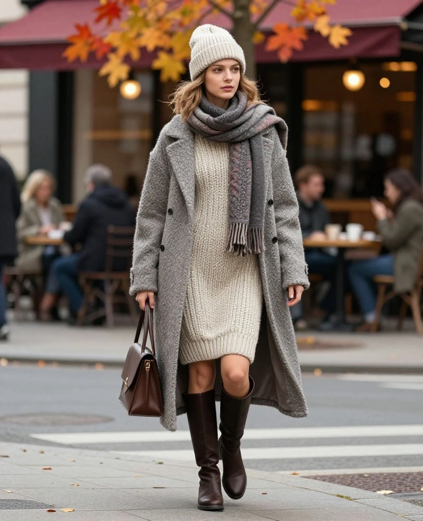 12 Chic Layering Ideas for Berlin in November (Perfect for Every Explorer!) 15 What to Wear in Berlin in November 12 Chic Layering Ideas for Berlin in November (Perfect for Every Explorer!) - 3. The Cozy Sweater Dress 1