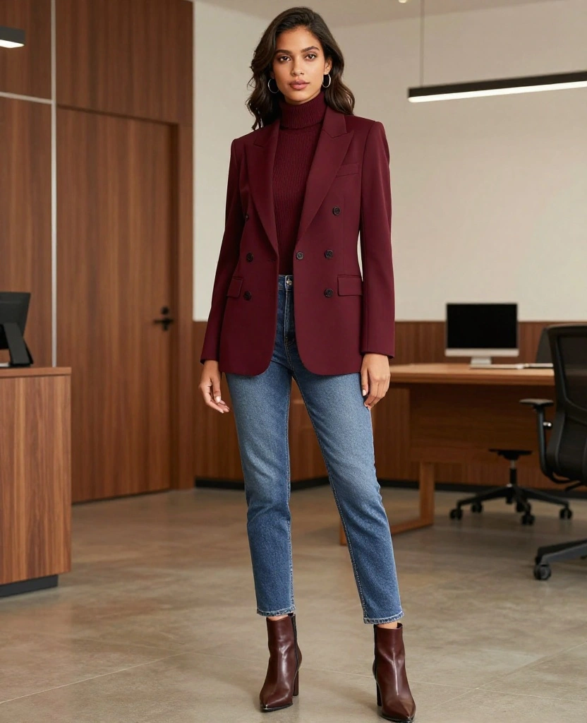 12 Chic Layering Ideas for Dallas in October (Get Ready for #8!) 8 What to Wear in Dallas in October 12 Chic Layering Ideas for Dallas in October (Get Ready for #8!) - 2. Trendy Blazer with High-Waisted Jeans 1