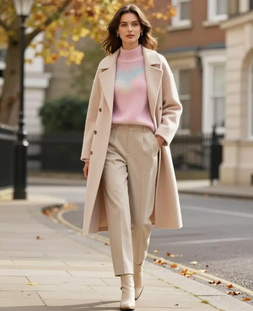 12 Chic Looks That Will Make You Stand Out in Liverpool This October (Don't Miss #5!) 75 what to wear in Liverpool in October 12 Chic Looks That Will Make You Stand Out in Liverpool This October (Don't Miss #5!) - 11. Soft Pastels for Autumn 1