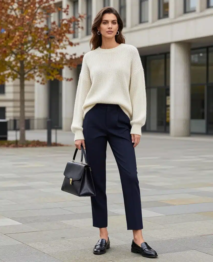 12 Chic Looks That Will Make You Stand Out in Liverpool This October (Don't Miss #5!) 59 what to wear in Liverpool in October 12 Chic Looks That Will Make You Stand Out in Liverpool This October (Don't Miss #5!) - 9. Tailored Trousers with a Twist 1