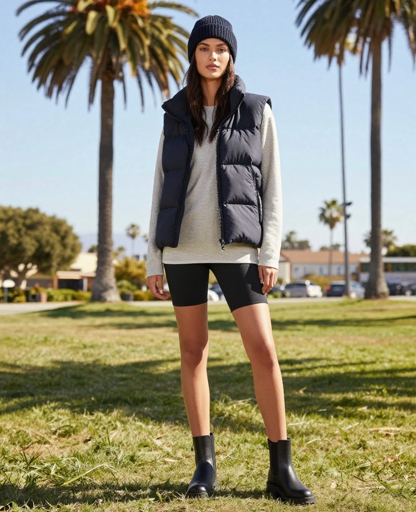 12 Chic Outfit Ideas for San Diego in December That Will Turn Heads! 59 What to Wear in San Diego in December 12 Chic Outfit Ideas for San Diego in December That Will Turn Heads! - 9. Trendy Puffer Vest with Layered Tops 1