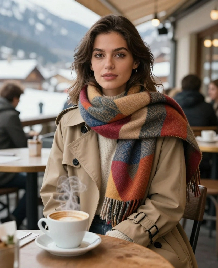 12 Cozy Looks for Switzerland in November That Will Keep You Warm and Chic! 15 What to Wear in Switzerland in November 12 Cozy Looks for Switzerland in November That Will Keep You Warm and Chic! - 3. Statement Scarves 1