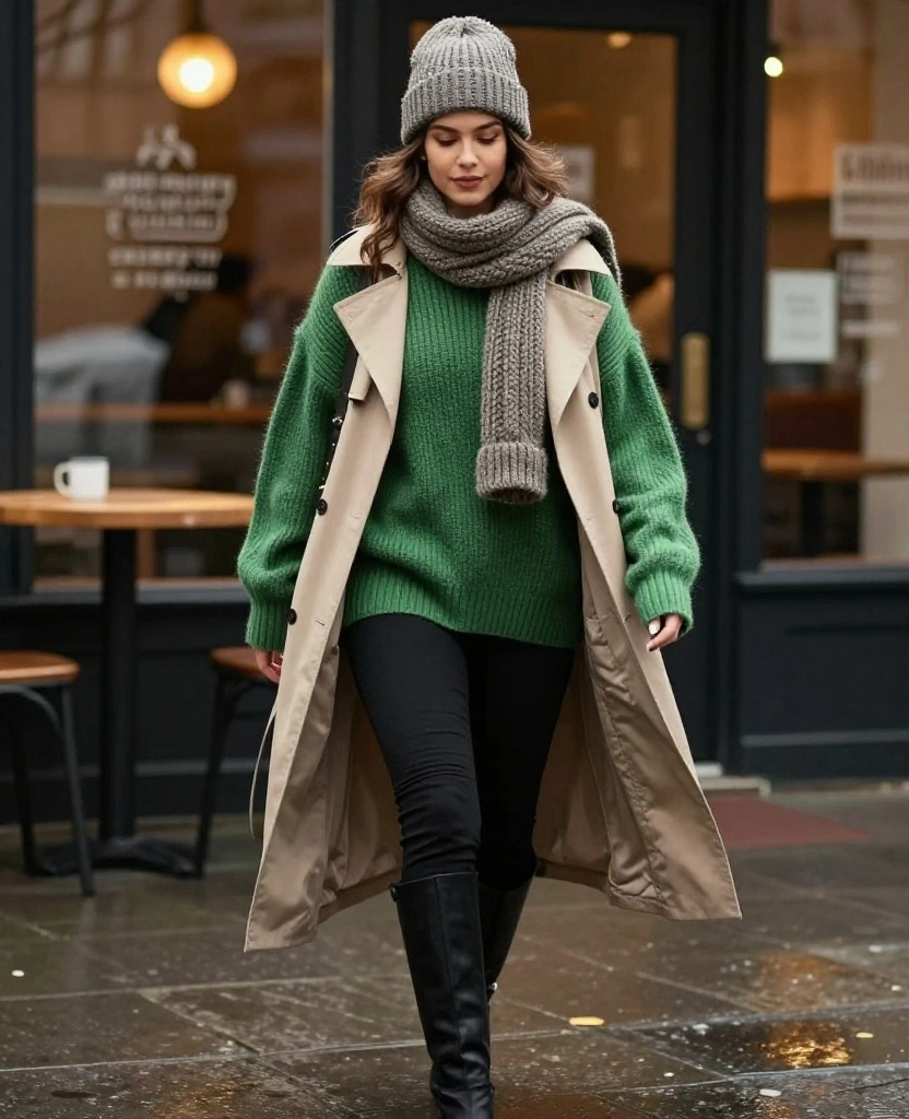 12 Cozy Outfits to Wear in Portland This December (You’ll Love #7!) 1 What to Wear in Portland in December 12 Cozy Outfits to Wear in Portland This December (You’ll Love #7!) - 1. Snug Oversized Sweater and Leggings Combo 1