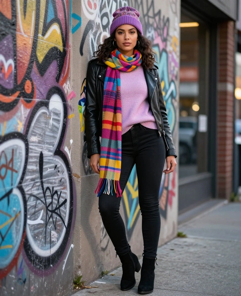 12 Cozy Outfits to Wear in Portland This December (You’ll Love #7!) 70 What to Wear in Portland in December 12 Cozy Outfits to Wear in Portland This December (You’ll Love #7!) - 10. Edgy Leather Jacket and Sweater Combo 1