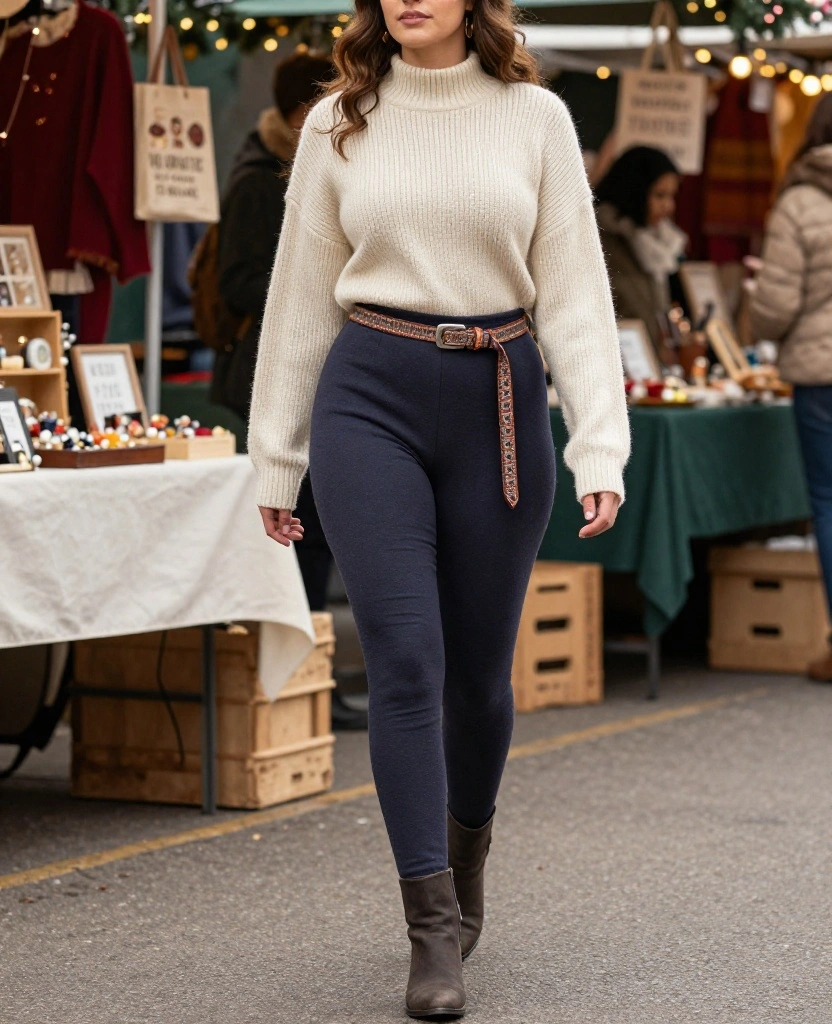 12 Cozy Outfits to Wear in Portland This December (You’ll Love #7!) 79 What to Wear in Portland in December 12 Cozy Outfits to Wear in Portland This December (You’ll Love #7!) - 11. Trendy Jumpsuit with Chunky Knit Sweater 1