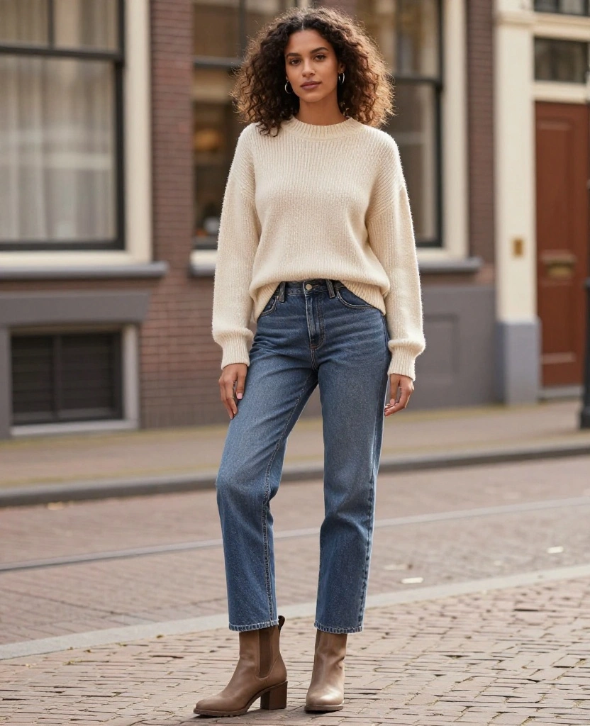 12 Cozy and Chic Outfits Perfect for Amsterdam in November (Trust Us, #4 Is a Game Changer!) 66 What to Wear in Amsterdam in November 12 Cozy and Chic Outfits Perfect for Amsterdam in November (Trust Us, #4 Is a Game Changer!) - 10. Statement Boots with Neutral Outfits 1
