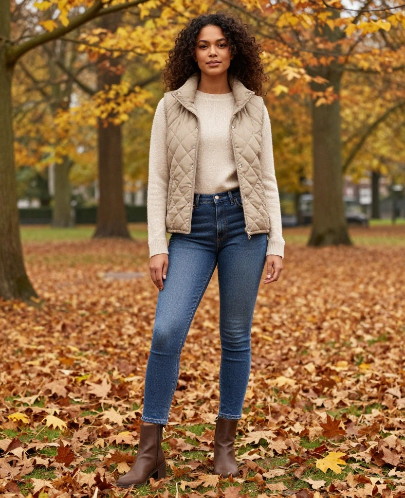 12 Cozy and Chic Outfits Perfect for Amsterdam in November (Trust Us, #4 Is a Game Changer!) 59 What to Wear in Amsterdam in November 12 Cozy and Chic Outfits Perfect for Amsterdam in November (Trust Us, #4 Is a Game Changer!) - 9. Quilted Vest over Layered Outfits 1