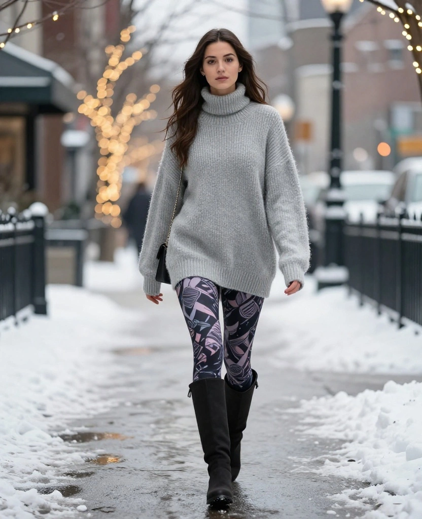 12 Layering Tricks for Staying Cozy in Chicago This December (Tip #4 Is a Game Changer!) 36 What to Wear in Chicago in December 12 Layering Tricks for Staying Cozy in Chicago This December (Tip #4 Is a Game Changer!) - 6. Layering with Leggings 1