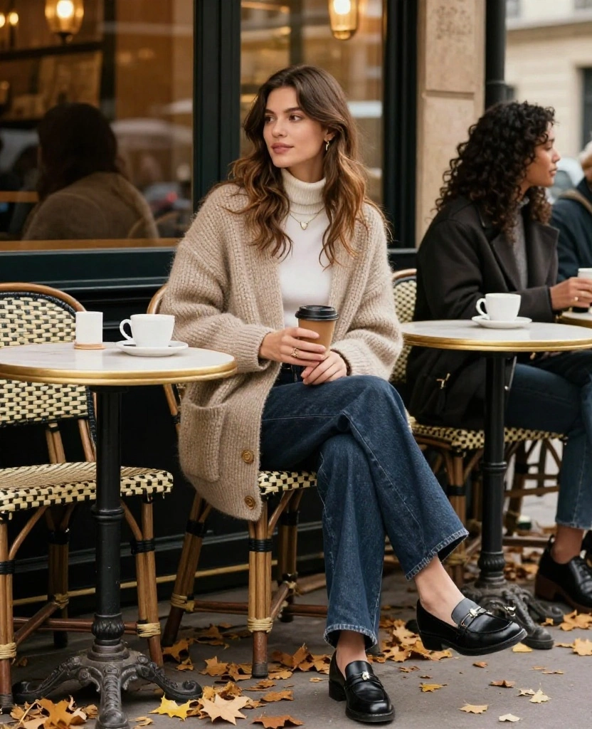12 Trendy Outfits for a Stylish October in Paris (Warning: #7 Is a Showstopper!) 56 What to Wear in Paris in October 12 Trendy Outfits for a Stylish October in Paris (Warning: #7 Is a Showstopper!) - 8. Casual Chic with Oversized Cardigans 1