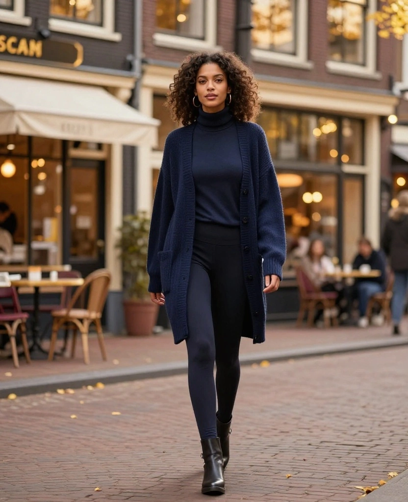 13 Cozy Fall Outfits for Your Amsterdam Adventure in October (You Won't Believe #7!) 64 What to Wear in Amsterdam in October 13 Cozy Fall Outfits for Your Amsterdam Adventure in October (You Won't Believe #7!) - 10. Floor-Length Cardigan & Leggings 1