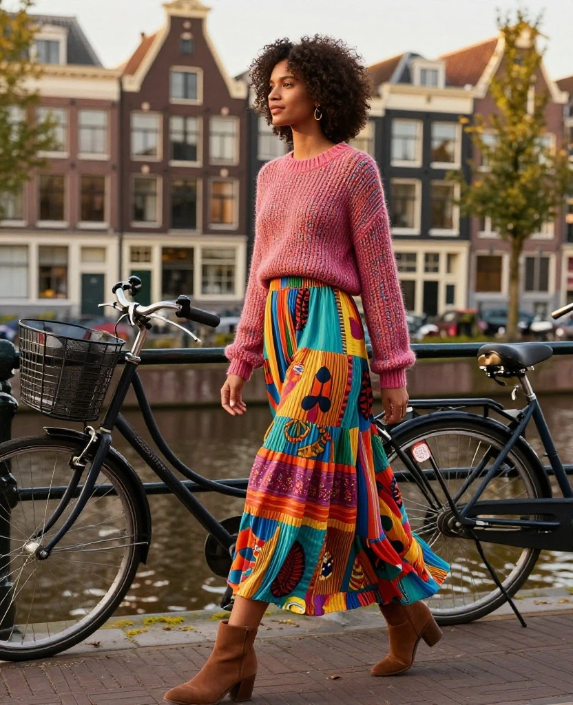 13 Cozy Fall Outfits for Your Amsterdam Adventure in October (You Won't Believe #7!) 43 What to Wear in Amsterdam in October 13 Cozy Fall Outfits for Your Amsterdam Adventure in October (You Won't Believe #7!) - 7. You Won't Believe This One: The Maxi Dress & Sweater Combo 1