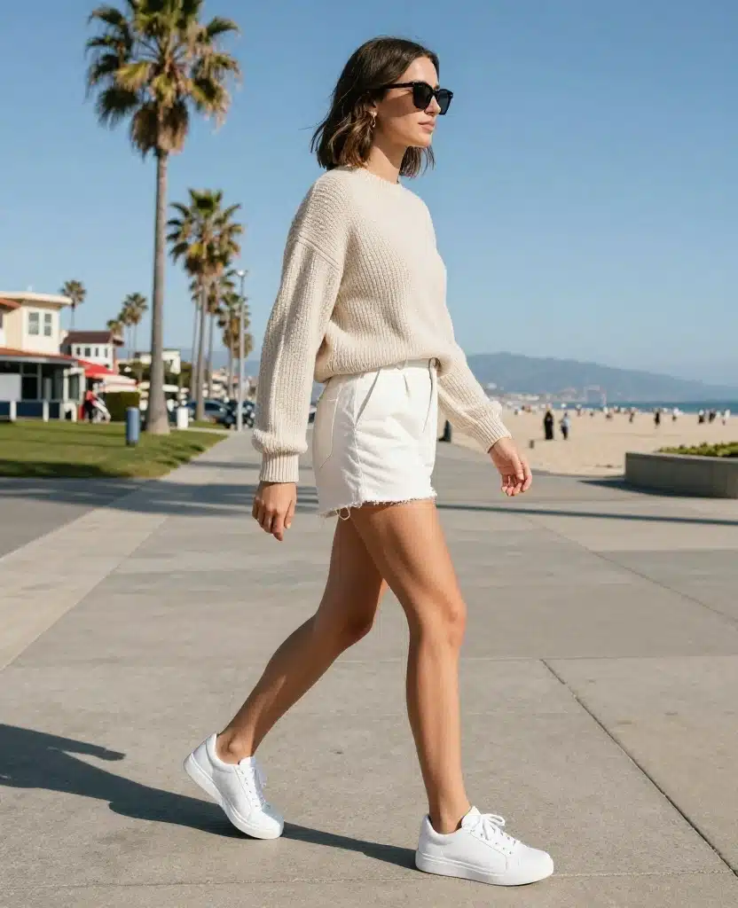 13 Essential Outfits to Pack for LA in October (Travel Light with #5!) 45 What to Wear in Los Angeles in October 13 Essential Outfits to Pack for LA in October (Travel Light with #5!) - 7. Classic White Sneakers 1