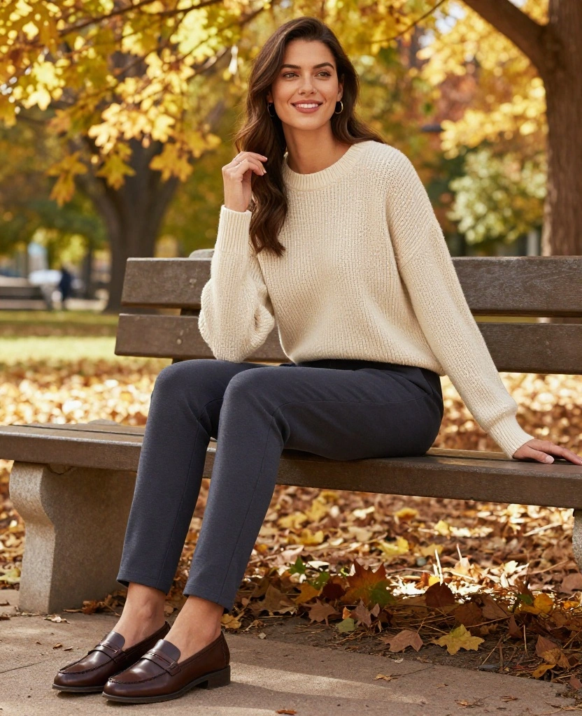 13 Stylish Outfits to Rock in Denver This October (Pack These Essentials!) 75 What to Wear in Denver in October 13 Stylish Outfits to Rock in Denver This October (Pack These Essentials!) - 11. Relaxed Fit Trousers with Cozy Knits 1