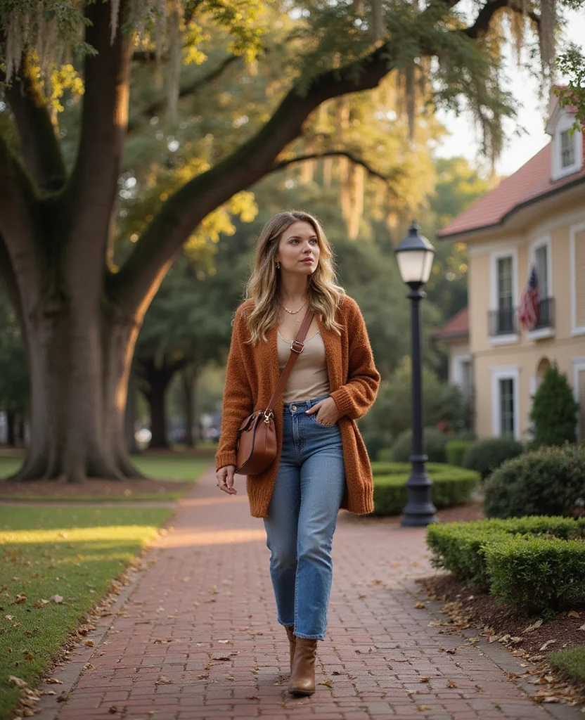 13 Travel-Ready Outfits for Savannah in October (Perfect for Any Adventure!) 8 What to Wear in Savannah in October 13 Travel-Ready Outfits for Savannah in October (Perfect for Any Adventure!) - 2. Cozy Cardigans and Jeans 1