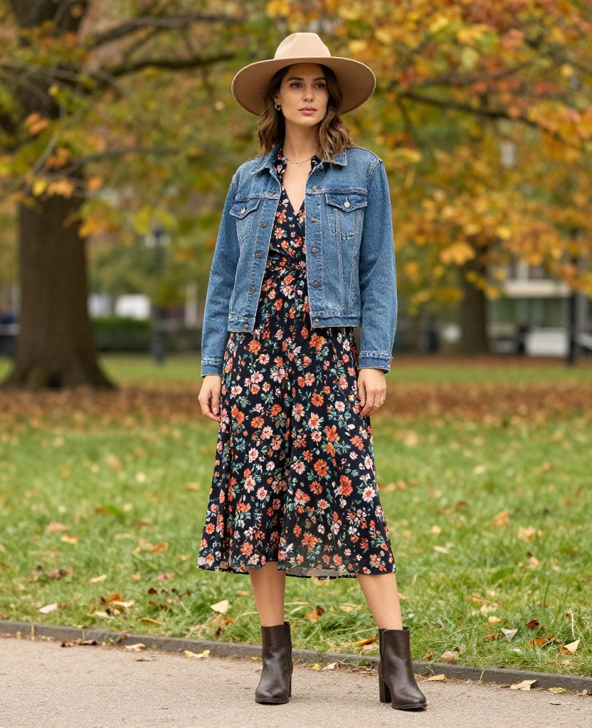 13 Trendy Outfit Ideas for Your Amsterdam Adventure This September! 8 what to wear in Amsterdam in September 13 Trendy Outfit Ideas for Your Amsterdam Adventure This September! - 2. Chic Denim Jacket Over Maxi Dress 1