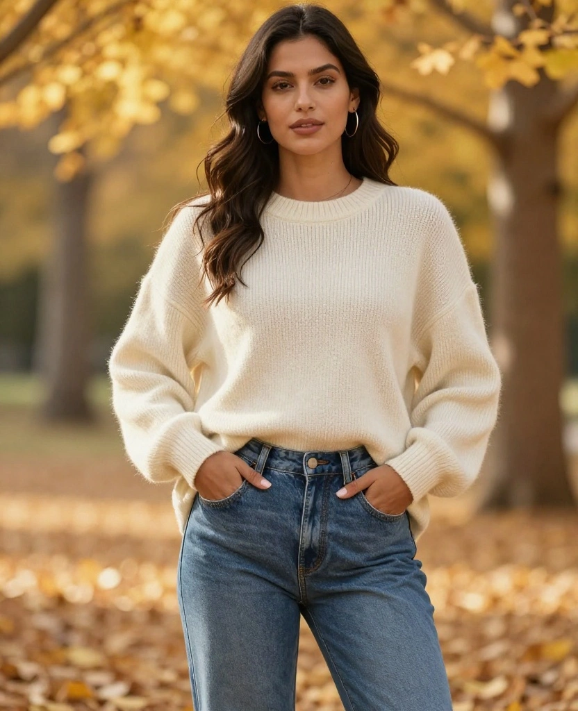 14 Chic October Fashion Ideas for California That Will Elevate Your Look (Hint: #9 Is a Game Changer!) 8 What to Wear in California in October 14 Chic October Fashion Ideas for California That Will Elevate Your Look (Hint: #9 Is a Game Changer!) - 2. Oversized Sweaters and High-Waisted Jeans 1