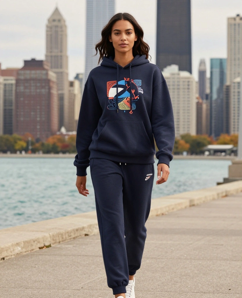14 Comfy and Cute Outfits for Laid-Back Days in Chicago This October! 29 What to Wear in Chicago in October 14 Comfy and Cute Outfits for Laid-Back Days in Chicago This October! - 5. Athleisure Style with Hoodies 1