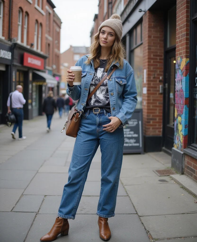 14 Genius Layering Tips for September in Manchester (You’ll Love #10!) 15 what to wear in Manchester in September 14 Genius Layering Tips for September in Manchester (You’ll Love #10!) - 3. Graphic Tee + Layered Jacket 1