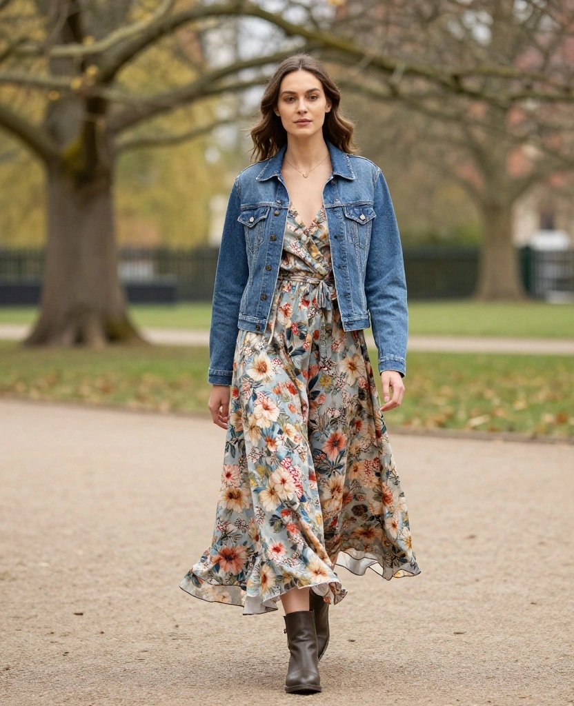 14 Genius Layering Tips for September in Manchester (You’ll Love #10!) 22 what to wear in Manchester in September 14 Genius Layering Tips for September in Manchester (You’ll Love #10!) - 4. Maxi Dress with a Denim Jacket 1