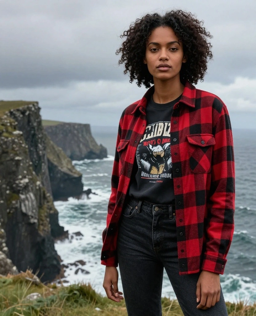 14 Travel Outfits That Will Keep You Cozy in Scotland This October (Spoiler: #5 Is a Must!) 34 What to Wear in Scotland in October 14 Travel Outfits That Will Keep You Cozy in Scotland This October (Spoiler: #5 Is a Must!) - 6. Flannel Shirt & Dark Denim 1