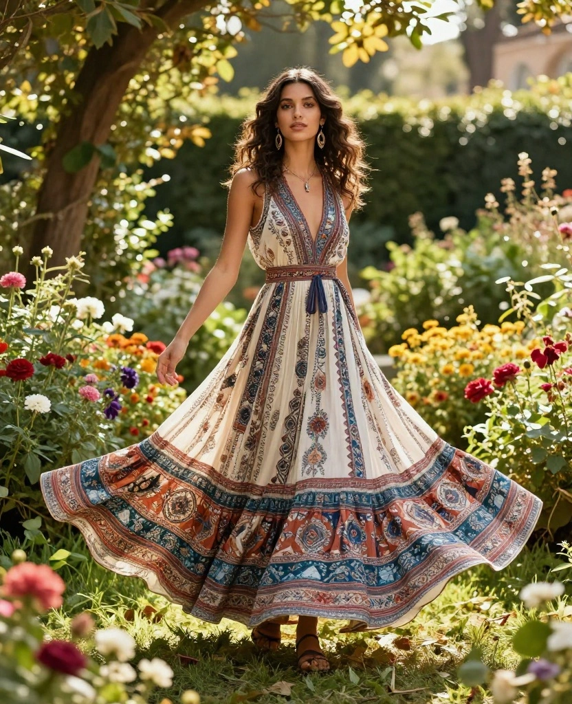 14 Unforgettable Outfits to Wear in Rome This September (Don’t Skip #11!) 73 What to Wear in Rome in September 14 Unforgettable Outfits to Wear in Rome This September (Don’t Skip #11!) - 11. Don’t Skip This: The Bohemian Maxi Dress 1