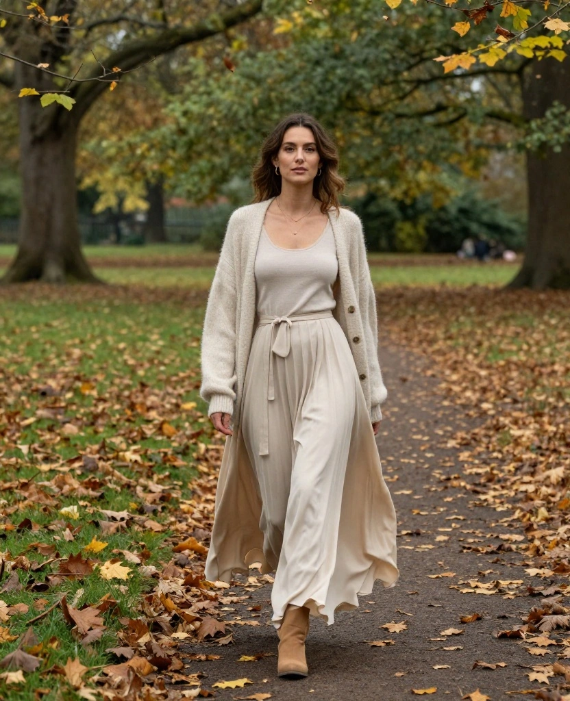 15 Essential Outfits for Your Manchester Trip in October (Pack Like a Pro!) 34 What to Wear in Manchester in October 15 Essential Outfits for Your Manchester Trip in October (Pack Like a Pro!) - 6. Layering with Maxi Skirts and Cardigans 1
