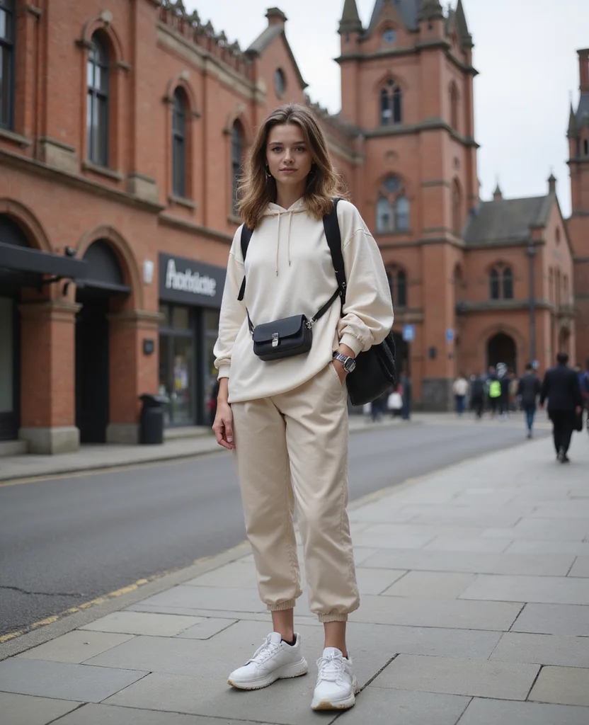 15 Essential Outfits for Your Manchester Trip in October (Pack Like a Pro!) 57 What to Wear in Manchester in October 15 Essential Outfits for Your Manchester Trip in October (Pack Like a Pro!) - 9. Trendy Athleisure: Joggers and Stylish Hoodies 1