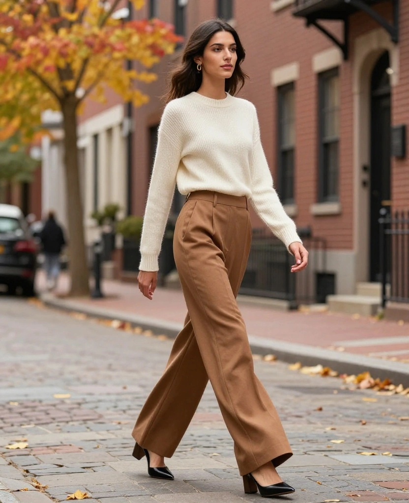 15 Fall Fashion Must-Haves for Boston in October (You Won't Believe #7!) 52 What to Wear in Boston in October 15 Fall Fashion Must-Haves for Boston in October (You Won't Believe #7!) - 8. Wide-Leg Trousers 1