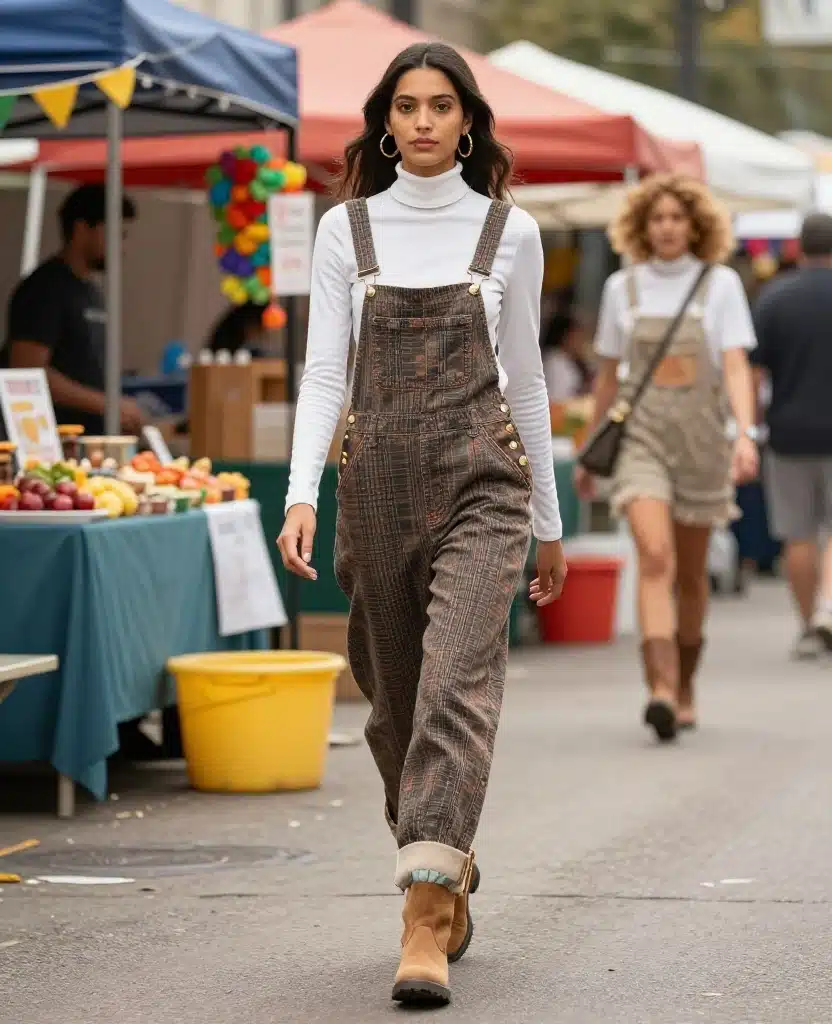 15 Perfect Layering Ideas for a Trendy October in New Orleans (You’ll Love #7!) 36 What to Wear in New Orleans in October 15 Perfect Layering Ideas for a Trendy October in New Orleans (You’ll Love #7!) - 6. Stylish Overalls with a Turtleneck 1