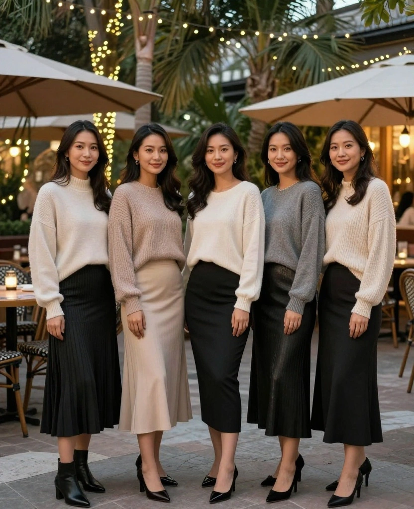 15 Stylish Looks for October in Tampa That Are Perfect for the Weather! 87 What to Wear in Tampa in October 15 Stylish Looks for October in Tampa That Are Perfect for the Weather! - 13. Elegant Midi Skirt with a Sweater 1