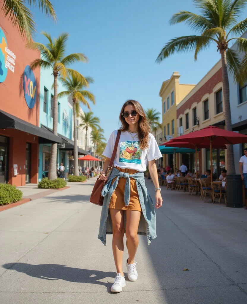 15 Stylish Looks for October in Tampa That Are Perfect for the Weather! 36 What to Wear in Tampa in October 15 Stylish Looks for October in Tampa That Are Perfect for the Weather! - 6. Comfy Graphic Tee with a Skirt 1