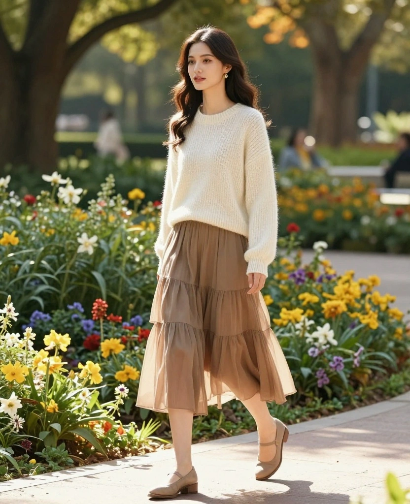 15 Stylish November Looks to Rock in Orlando (Wait Until You See #12!) 41 What to Wear in Orlando in November 15 Stylish November Looks to Rock in Orlando (Wait Until You See #12!) - 7. Layered Skirts with Cozy Sweaters 1
